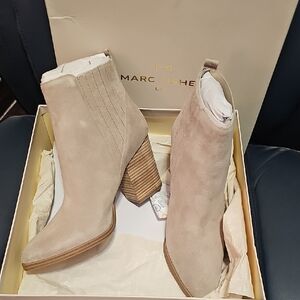 Marc Fisher Women's Cream Heeled Boots